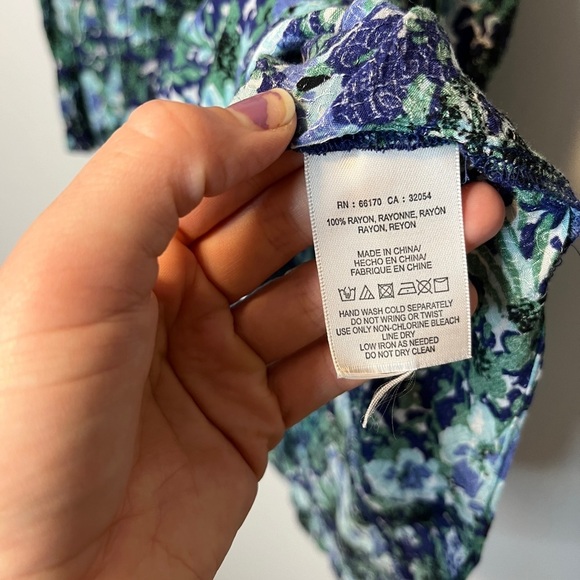 Maeve By Anthropologie Maka Watercolor Printed Top sz 8 - Picture 8 of 11